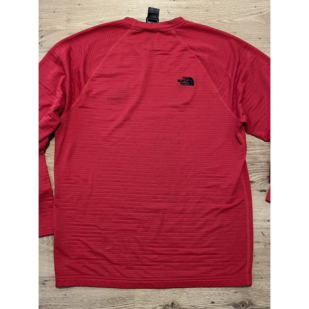 The North Face Mens FlashDry Long Sleeve Running Hike Shirt Mens M Red Outdoor - Picture 3 of 9